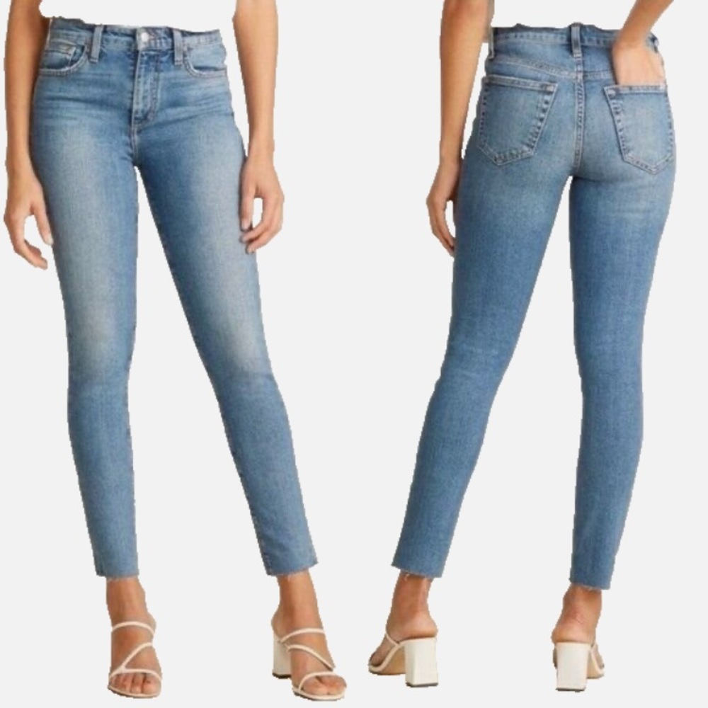 Joe’s Jeans High Rise Skinny Ankle Wheaton Raw Frayed Hem Size 30 Light Wash - Picture 2 of 15